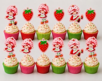 Strawberry Shortcake Cupcake Toppers