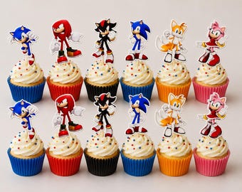 Sonic and friends  Cupcake Toppers