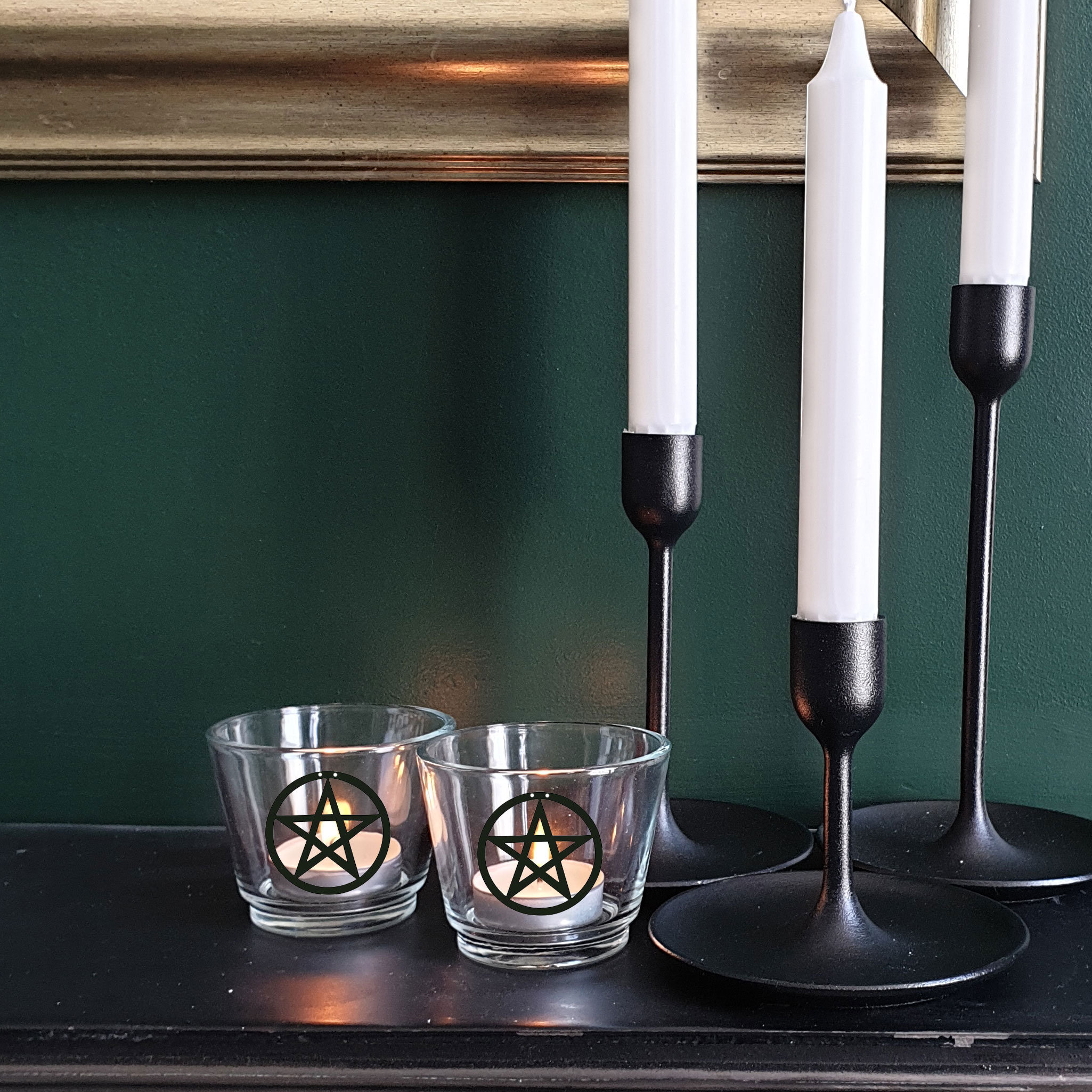 Pentagram Tealight Holder Pentagram candle goth tealight Etsy