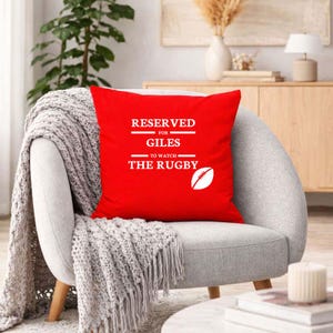 Almofada de Rugby, Almofada Personalizada para Assistir a Esportes, Presente Personalizado de Qualidade para Jogos de Bola