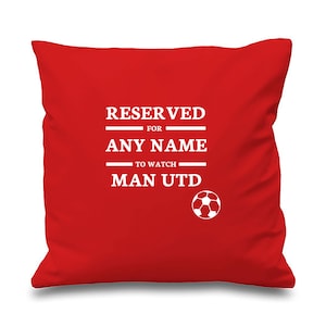 Manchester Utd Cushion Cover, Man U personalised football gift, personalized custom cushion, gifts for men, football pillow, printed pillow