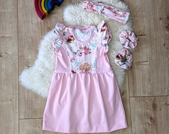 Summer dress Sue with cap sleeves Jersey dress for girls
