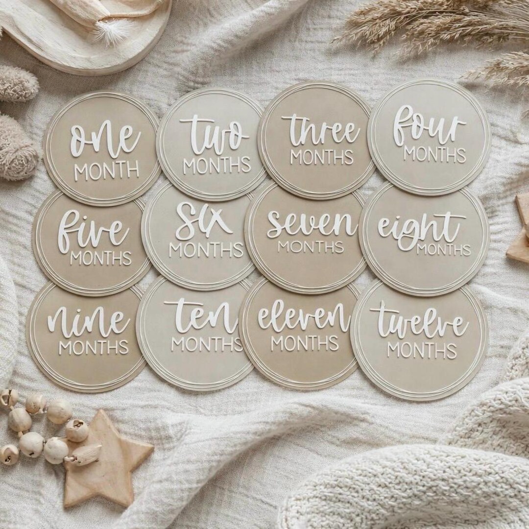 Baby’s First Year Milestone Discs, Monthly Photo Props for Baby ...