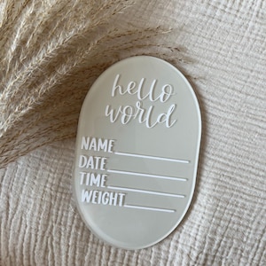 Birth Announcement Keepsake Sign, Newborn Photo Prop, Birth Stats Sign Gift, Baby Name Announcement Plaque, Personalised Birth Details