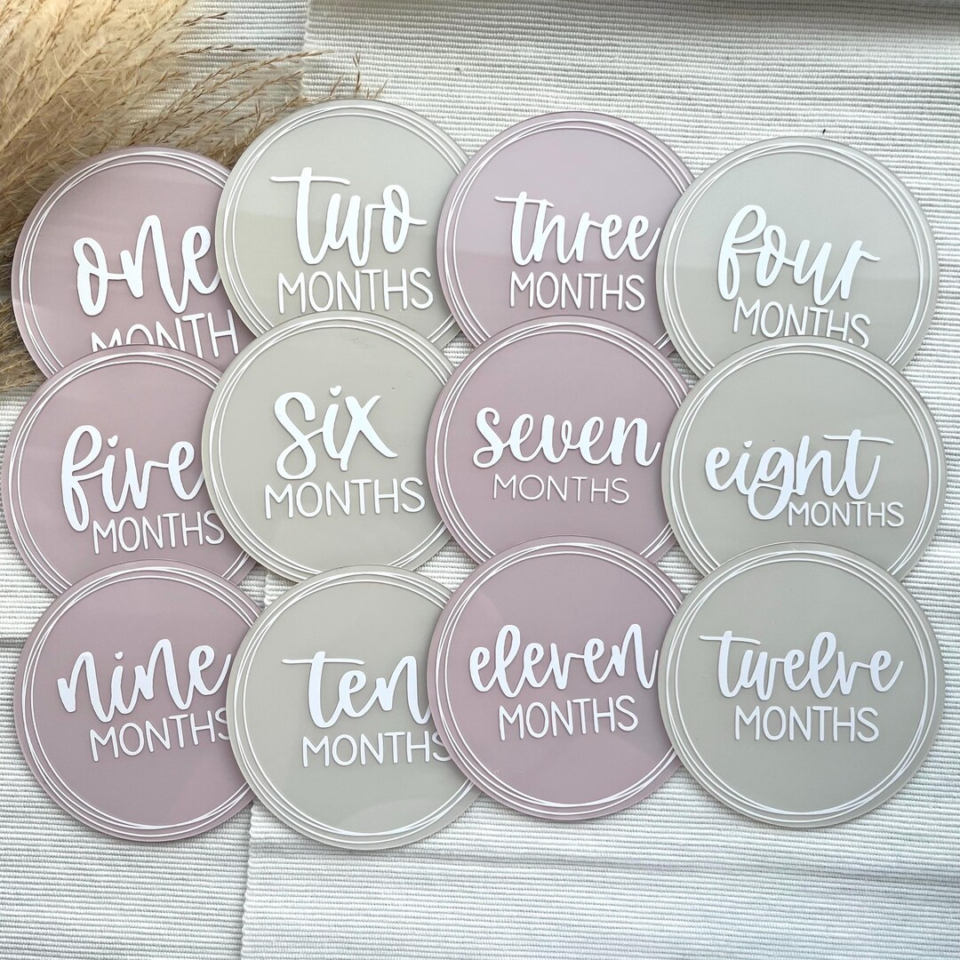 Monthly Baby Milestones, Milestone Disc Set, Acrylic Baby Milestones ...
