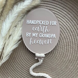 Handpicked for Earth by My Grandpa in Heaven Plaque | Baby Memorial Gift | Pregnancy Keepsake | Rainbow Baby Nursery Decor