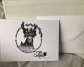 Christmas | Local Support | Quality Card | Holiday | Christmas Tree | Deer | Canada | Blank Greeting Card| Local Artist | Christmas Deco