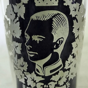 vintage drinking glass commemorating 1937 coronation of King George VI