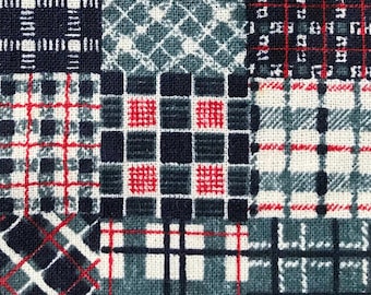 vintage fabric faux denim patchwork