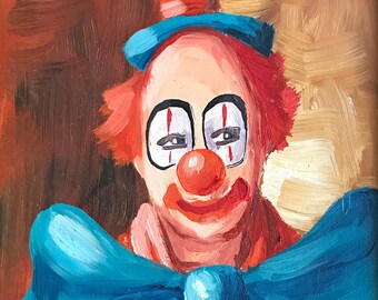 vintage painting clown by Italian artist Braun