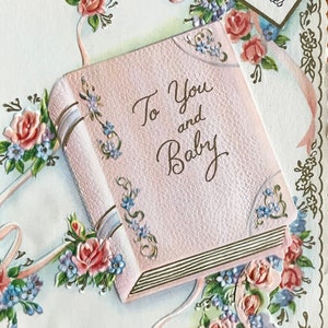 vintage inutilizzato biglietto di auguri nuovo baby shower genitori
