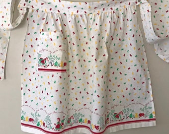 tablier vintage chat chat chat mitaines tissu coton