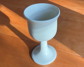 vaso vintage Haeger calice calice fioriera bianco avorio opaco
