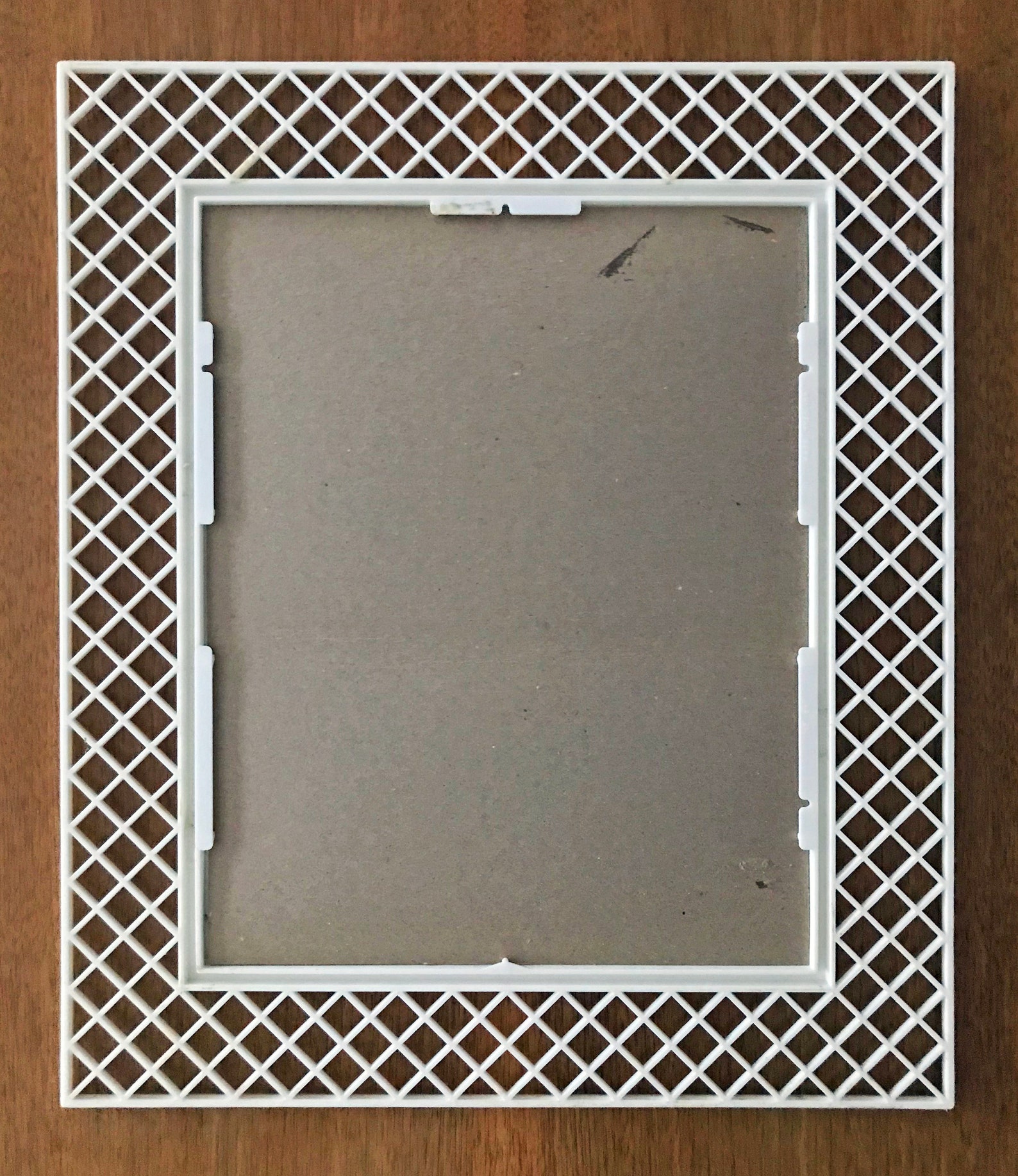 Vintage plastic lattice picture frame with baby tiger print Etsy