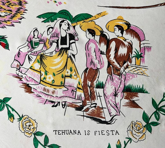 vintage scarf Mexico Tijuana theme souvenir - image 6