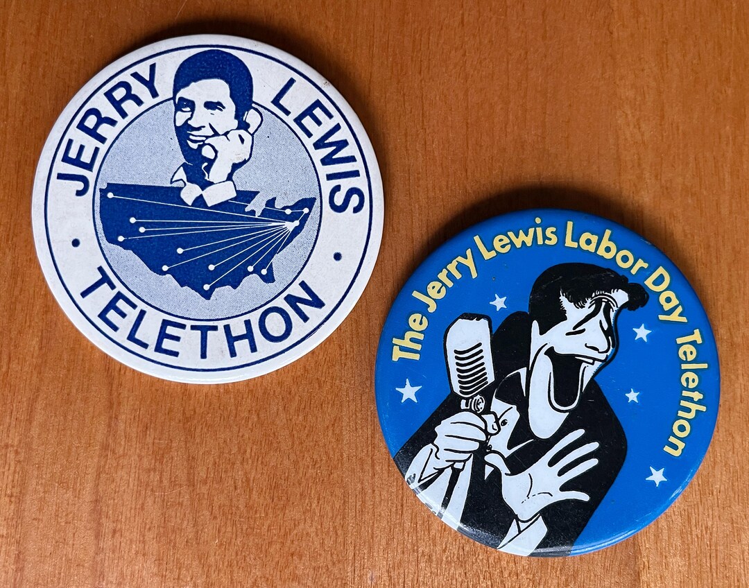 2 Vintage Jerry Lewis MDA Labor Day Telethon Buttons - Etsy
