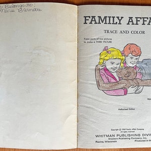 1967 Family Affair TV Show Coloring Book With Tracing Pages - Etsy