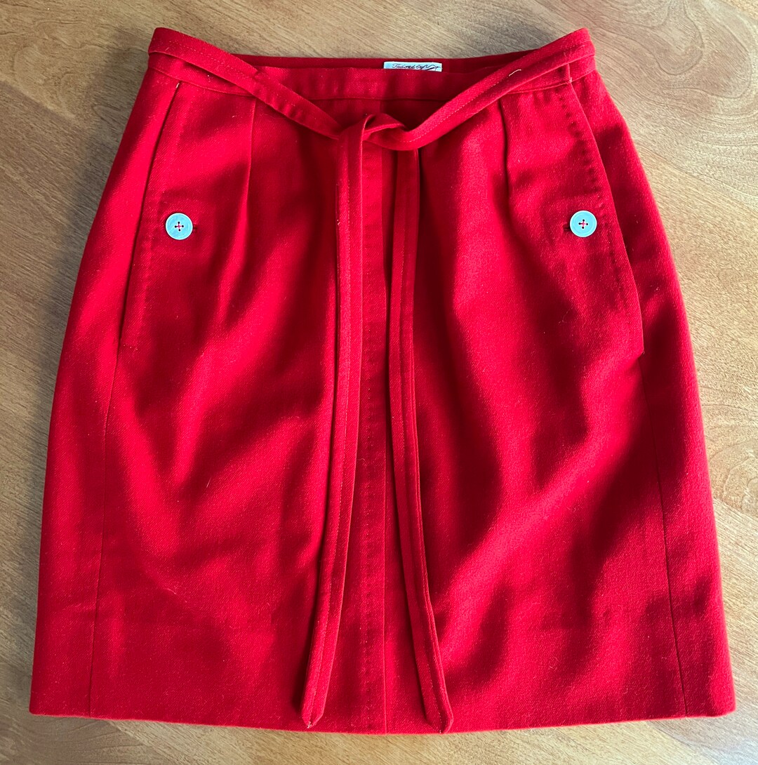 Evan Mini Ribbed Wool Rug Vintage Evan-picone Red Wool Mini Skirt Lined Pockets XS - Etsy UK