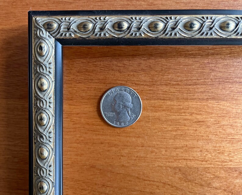 Vintage Painted Carved Wood Picture Frame Etsy