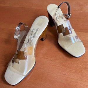 vintage Magdesian's sandals mcm clear uppers slingback 8.5