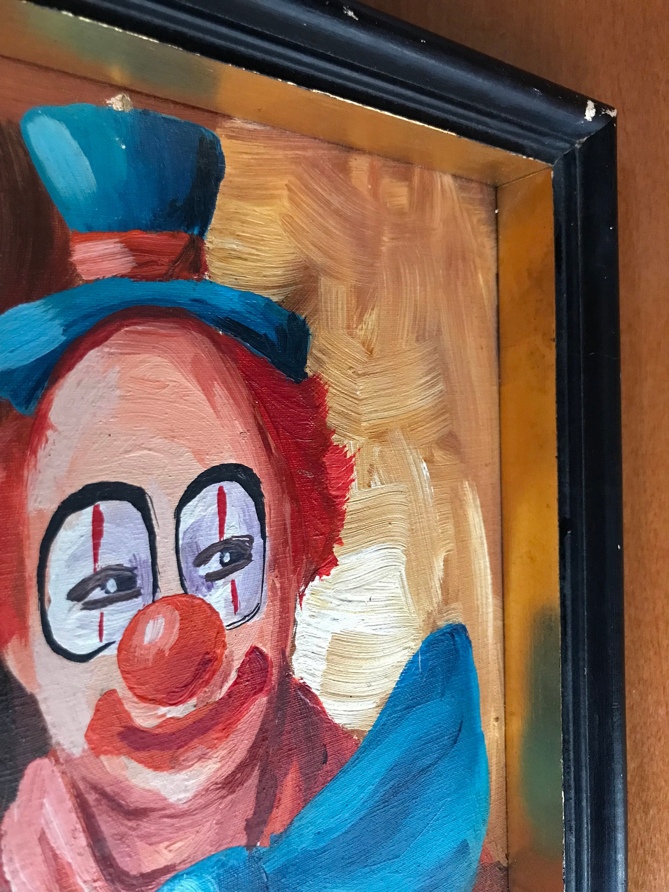 イタリアの芸術家ブラウンによるヴィンテージの絵画ピエロ - Etsy 日本