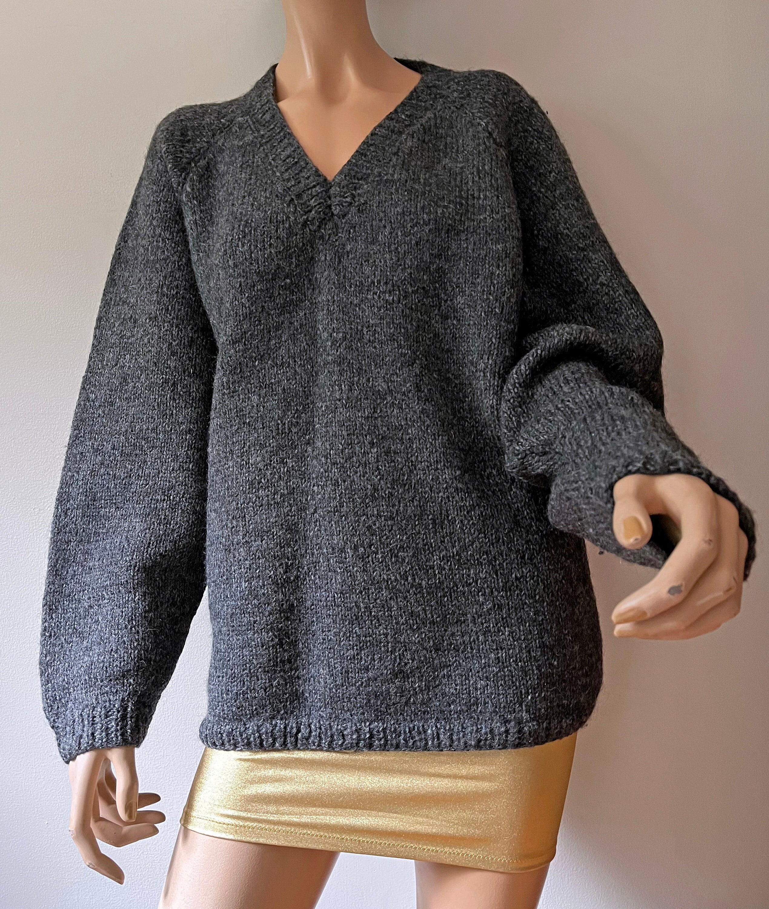UNUSED 撚っ 23SS Hand-Knitted Charcoal
