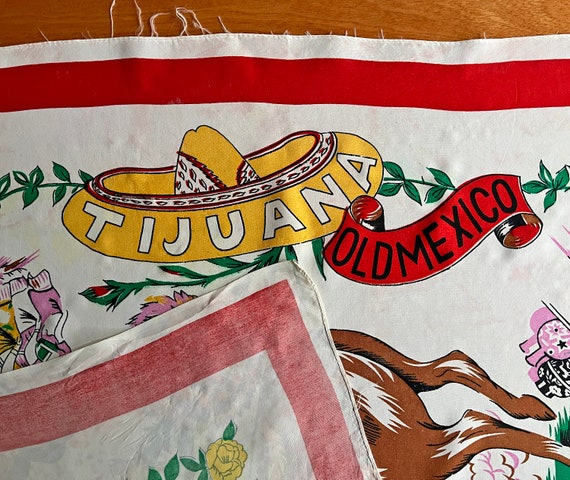 vintage scarf Mexico Tijuana theme souvenir - image 10