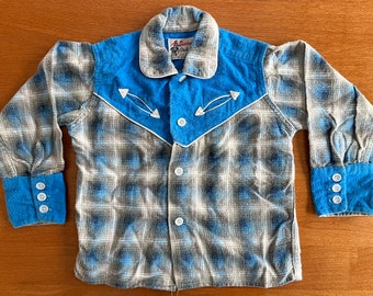 vintage child's flannel Western cowboy shirt size 4