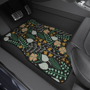 Goth Car Floor Mats, 1pc Skull Roses aesthetic Car Accessories for women