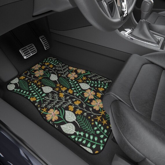 Floral Boho Car Floor Mats Vintage Flower Car Accessories