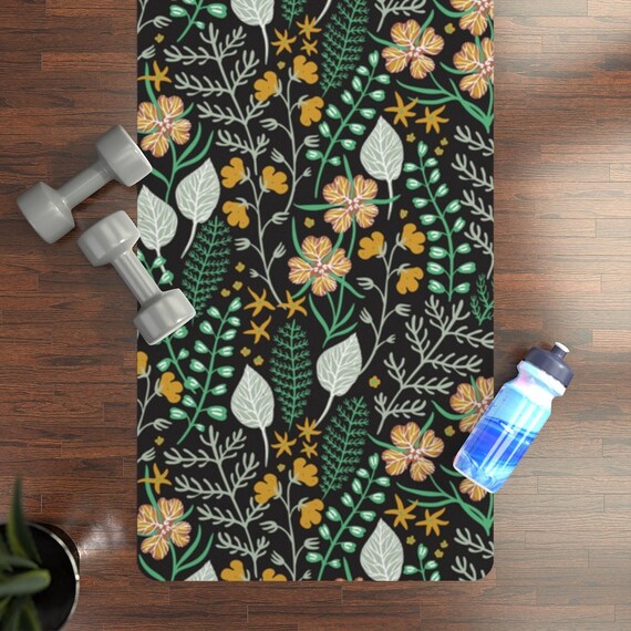 Floral Boho Yoga Mat Rubber Workout Sticky Mat Nonslip Etsy