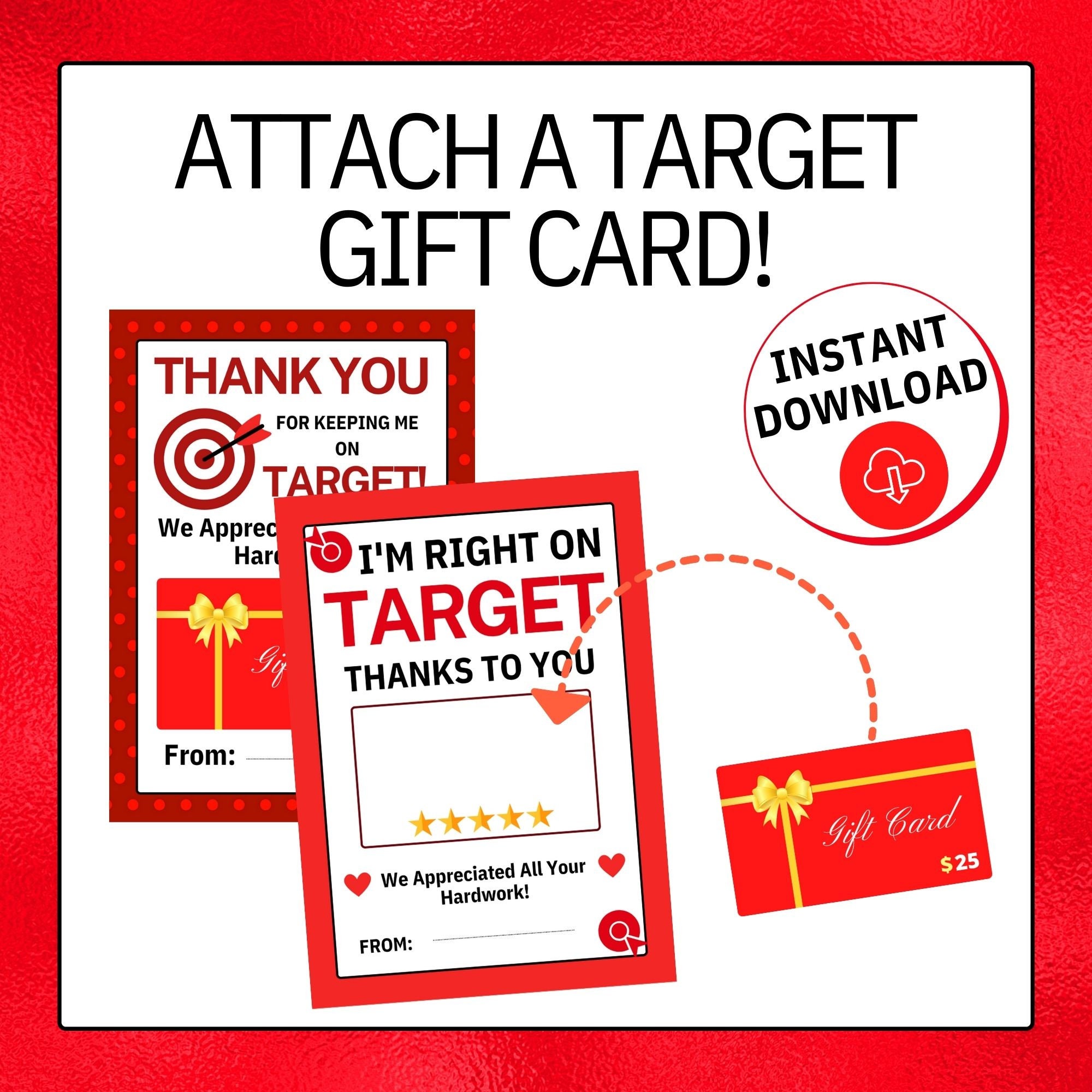4 Target Teacher Appreciation Printable Gift Card Holder Etsy