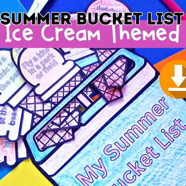 My Summer Bucket List Craft | Ice Cream And Refrigerator Themed | End Of Year Activities | Summer Bucket List | Printable Summer Checklist
