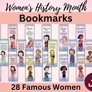 Set di segnalibri stampabili del mese della storia delle donne / Donne famose nella storia / Citazioni ispiratrici / PDF stampabile / Regali stimolanti per le donne