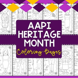 Printable Asian American & Pacific Islander Heritage Month Coloring Pages | AAPI Heritage Month Coloring Sheets | Digital Download