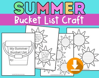 Summer Bucket List Craft | End of Year Activity (PDF Pattern)