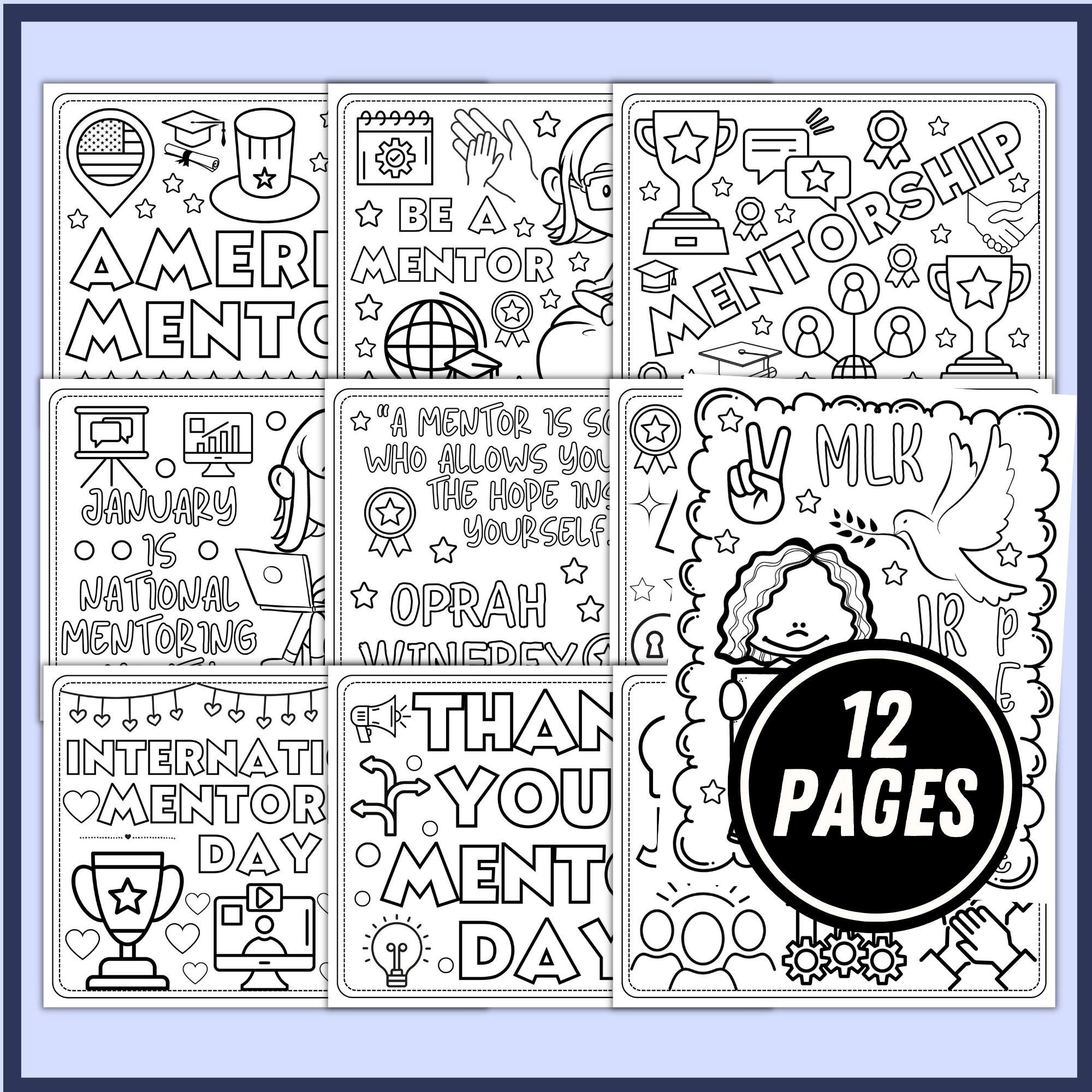 National Mentoring Month Coloring Pages National Mentoring Coloring ...