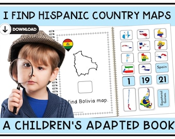 Libro adaptado de mapas de países hispanos para educación especial (descarga digital)