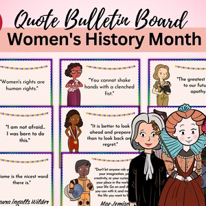 Printable Women&#39;s History Month Quote Bulletin Board | Famous Women In History Posters | Bulletin Board Set | Inspiration Classroom Decor