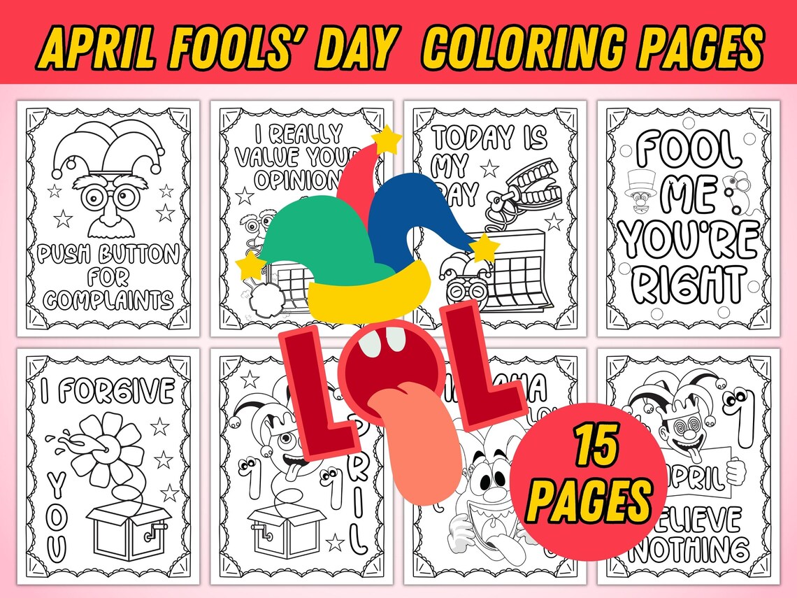 April Fools' Day Coloring Pages April Fools' Day Printable Coloring ...
