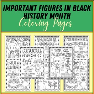 Important Figures In Black History Month Coloring Pages | African American Heroes Coloring Sheets | 23 Black Leaders Coloring Book