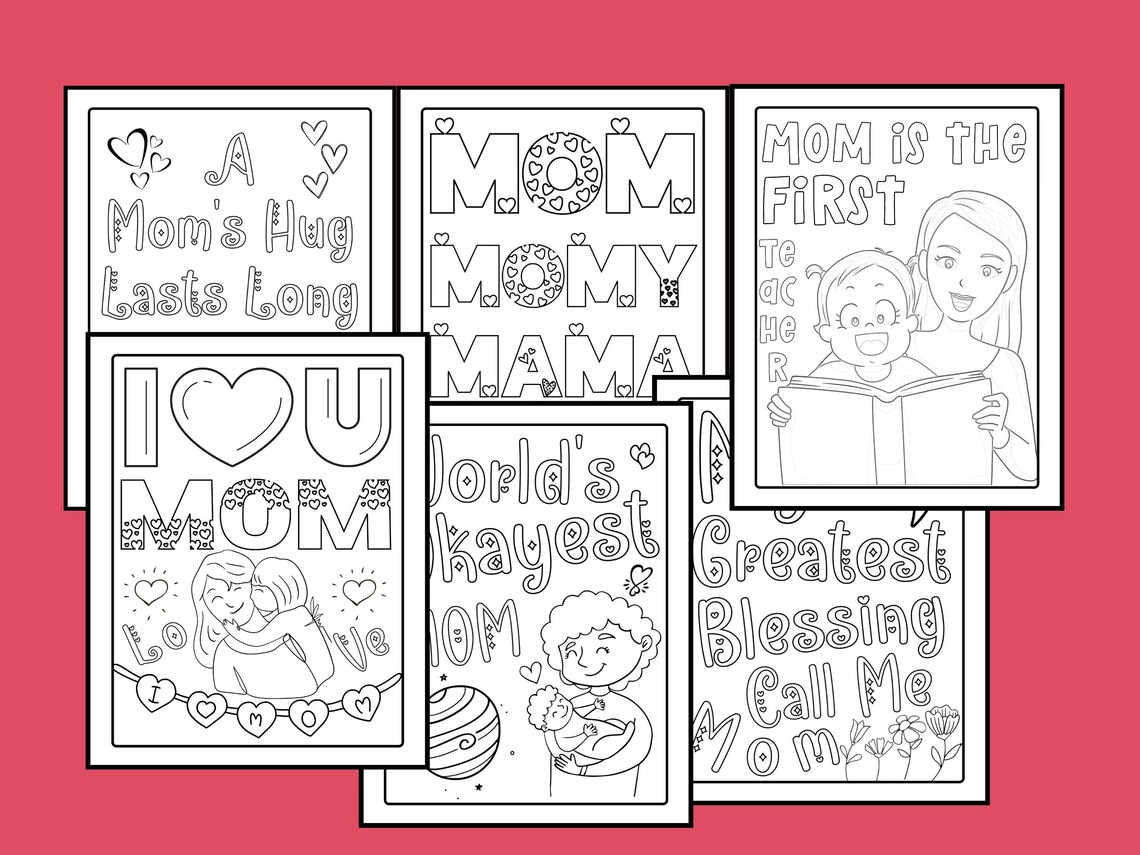 Printable Mother's Day Coloring Page Mother's Day Coloring Sheets Mother's Day Coloring Book for ...