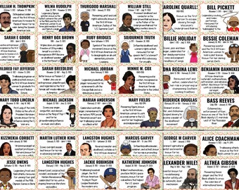 Black History Month Classroom Bulletin Board Set - 42 Iconic Figures - African Americans Heroes Posters - February Bulletin Board