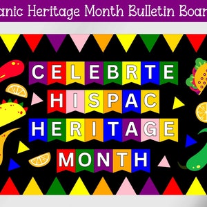 National Hispanic Heritage Month Bulletin Board Kit | Hispanic Heritage Vibrant Classroom Decor | Latino Heritage Month | Back To School