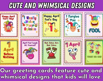 April Fools' Day Greeting Cards | Kids' Printable Crazy Cards (Instant Download)