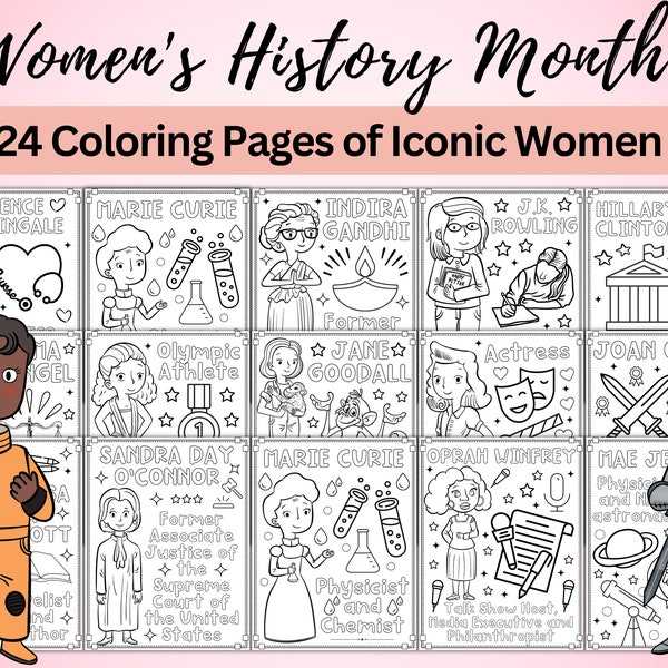 Women's History Month Coloring Pages | Famous Women In History Coloring Sheets | Educational Resources | March Activities For Kids