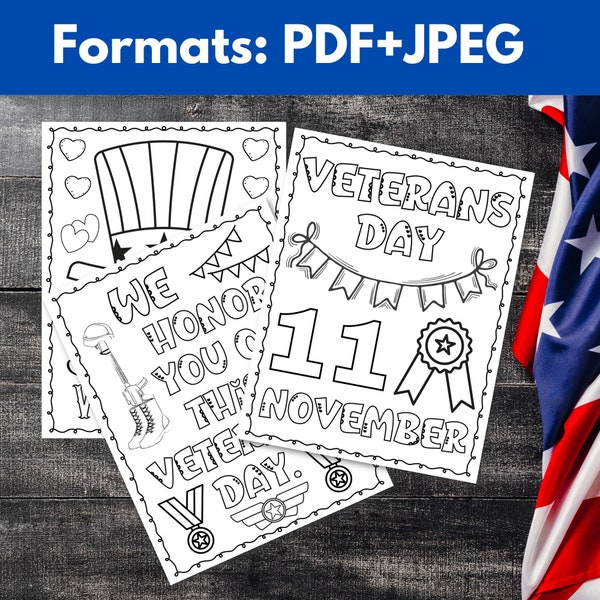 Patriotic Veterans Day Coloring Pages | Patriotic Veterans Day Coloring Sheets | Veterans Day Coloring Book | 11 November Coloring Activity