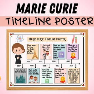 Marie Curie Timeline Poster | Marie Curie bulletin board Idea | Classroom Decor | Women's History Month Poster
