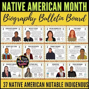 Native American Heritage Month Posters – Famous Indigenous Biographies (Digital Download)