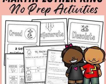 Martin Luther King JR No Prep Activities | MLK Day Timeline Coloring Activity | Black History Month Homeschool | MLK Famous Speech Activity